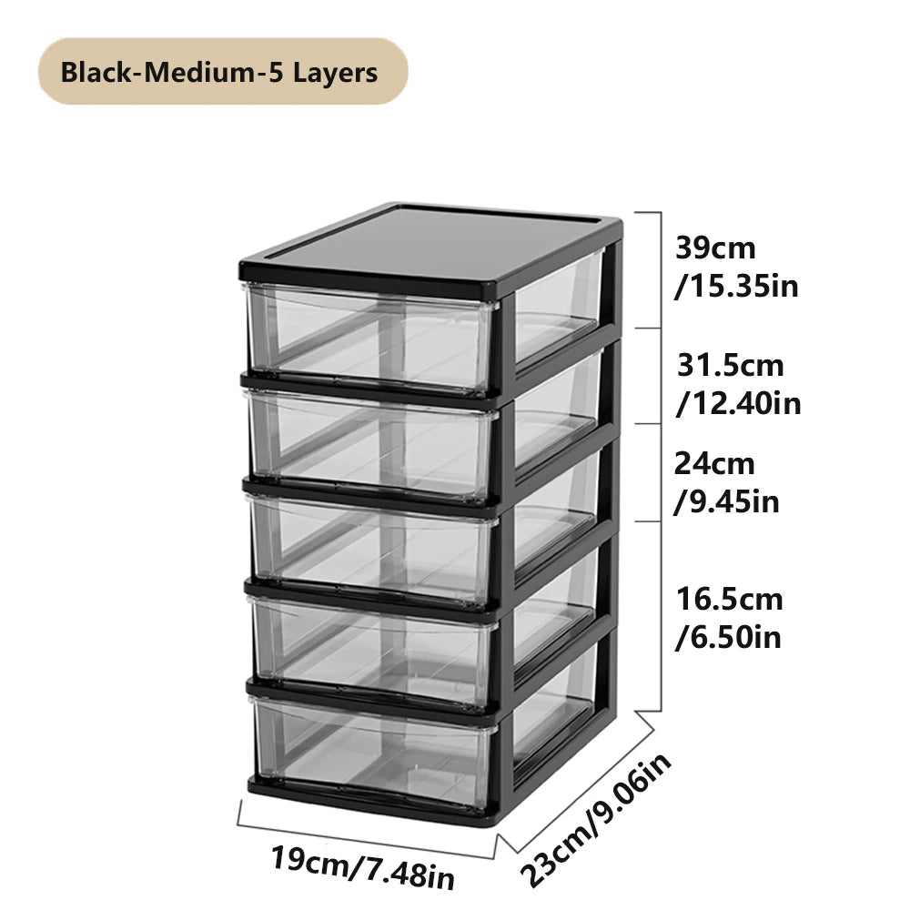 Clear Desktop Storage Box With Drawer Heightened Table