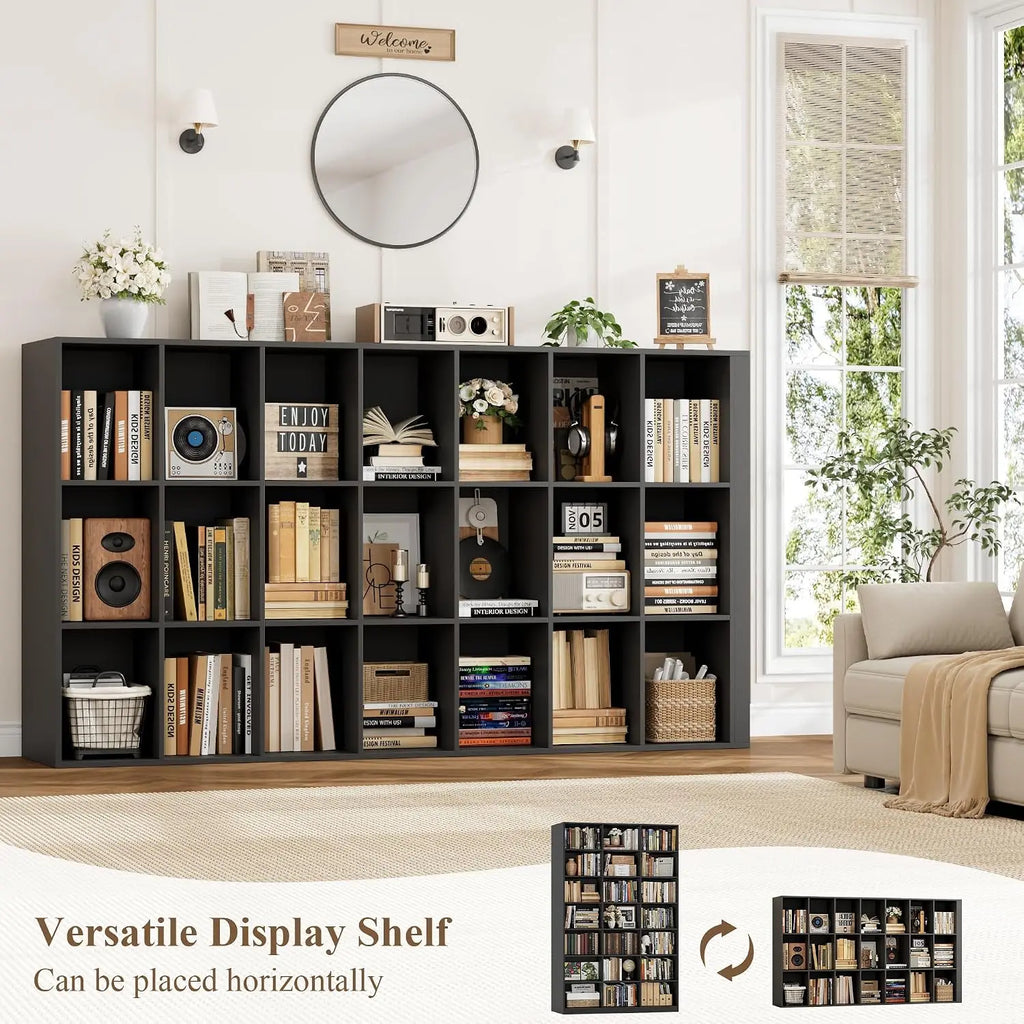 86 Inch Triple Wide Freestanding Book Storage Unit