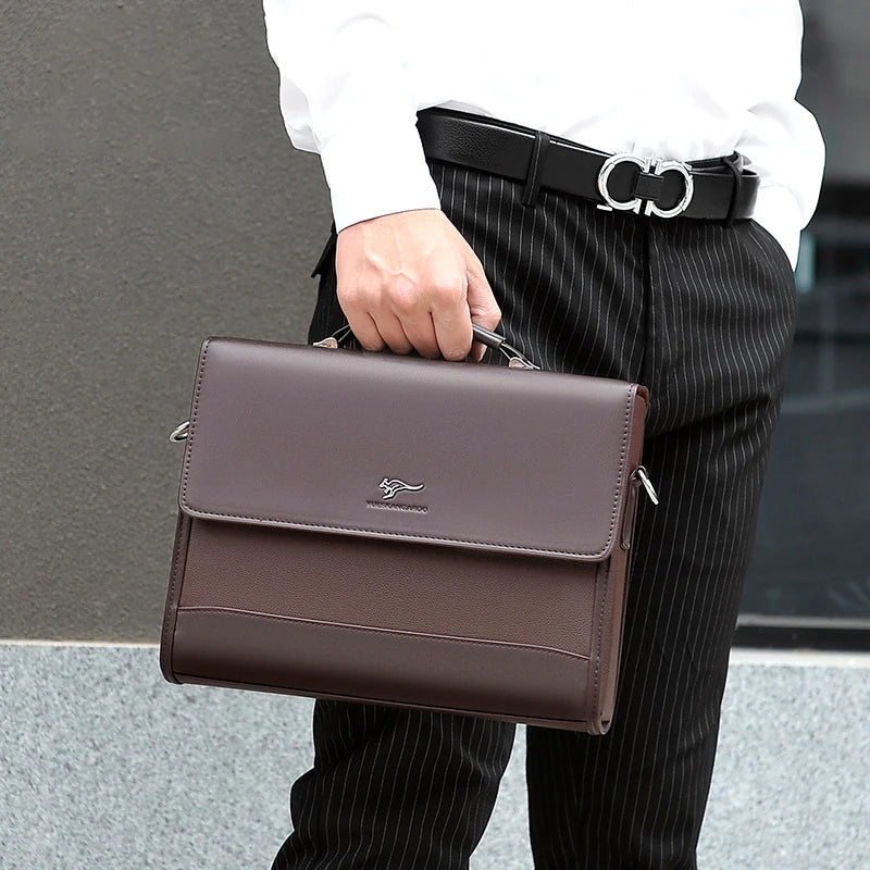 Structured Leather-Look Document Briefcase - product view 6
