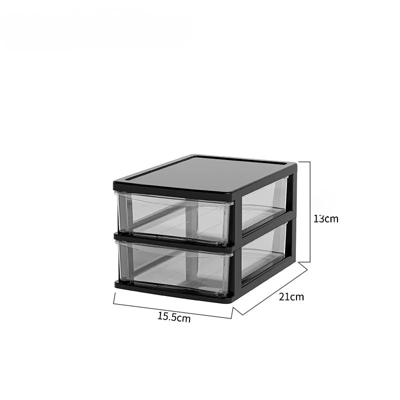 Office Desktop Storage Box, Transparent Drawer Style Cosmetics,