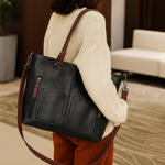 Cora Carry Office Tote Bag Leather Look Zip Top
