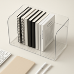 ClearStand U Shaped Bookends Clear Plastic Minimal Profile context image