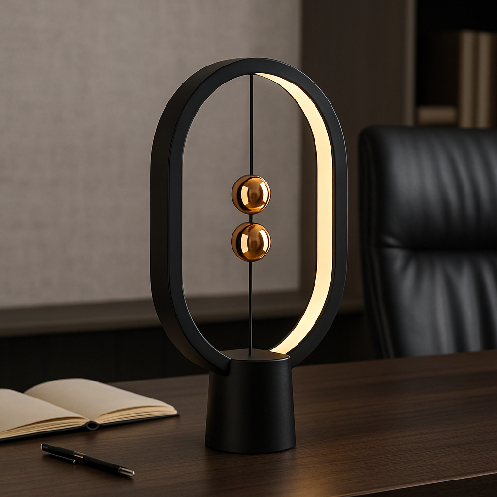 LED Mini Balance Light Creative Desktop Bedroom Lamp USB Oval Magnetic Air Switch Eye Protection Night Light Touch Control Night context image