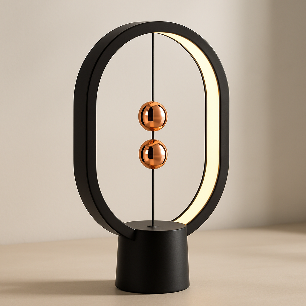 LED Mini Balance Light Creative Desktop Bedroom Lamp USB Oval Magnetic Air Switch Eye Protection Night Light Touch Control Night cover image