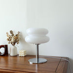 Lunaro Table Lamp Glass Egg Shade With Chrome Base