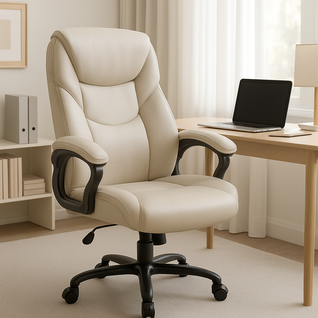 JHK Ergonomic Office Chair Heavy Duty Task Desk Chair with Flip-up Arms PU Leather Adjustable Swivel Rolling Gaming Chair lifestyle image