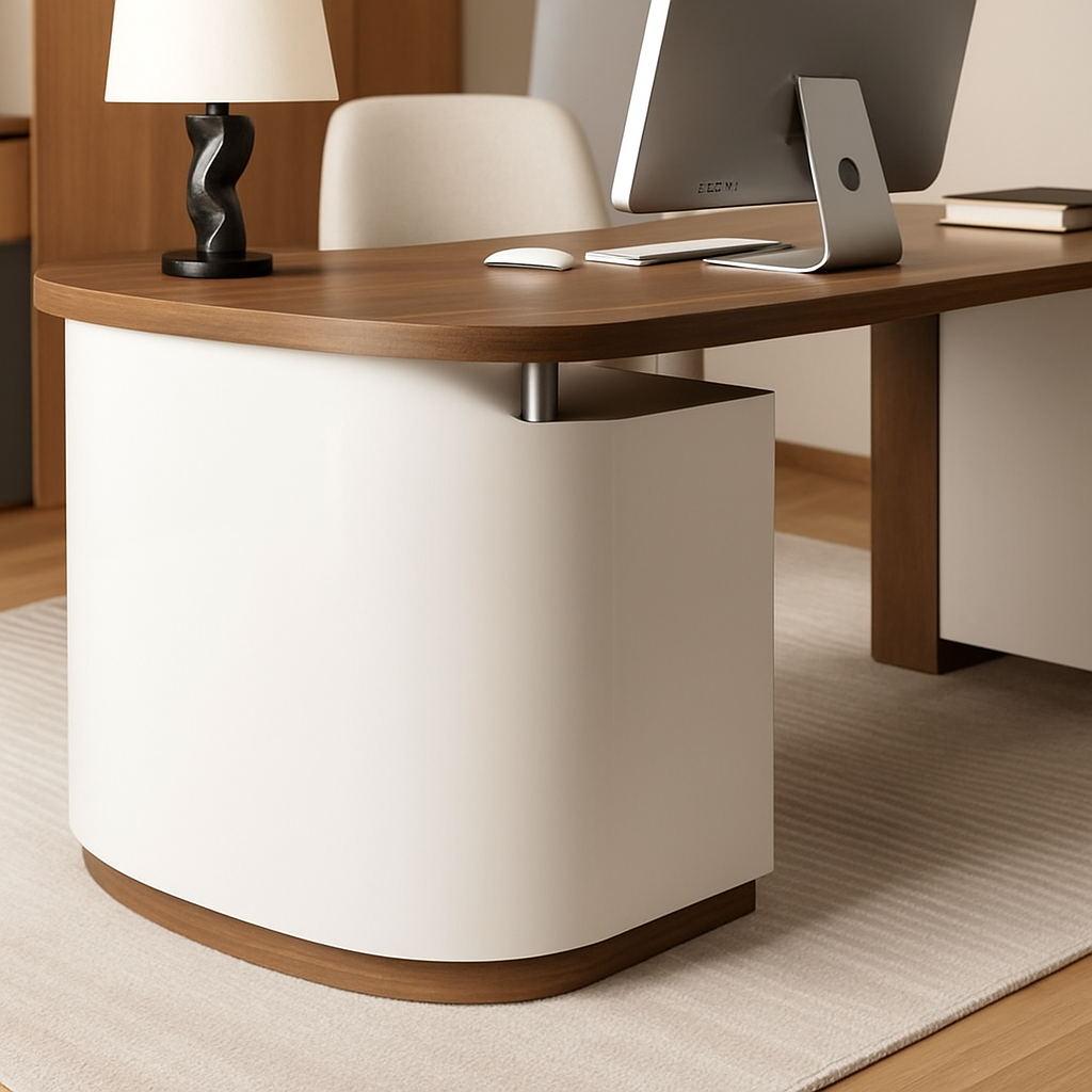 Adjustable Executive Office Desk Shelves Lshaped Display Office Desk Reception Conference Escritorio Oficina Trendy Furniture promotional image