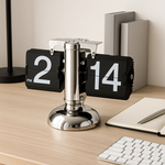 Clocteck Automatic Flip Clock Stainless Steel Retro Display lifestyle image