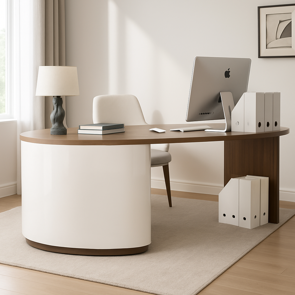 Adjustable Executive Office Desk Shelves Lshaped Display Office Desk Reception Conference Escritorio Oficina Trendy Furniture lifestyle image