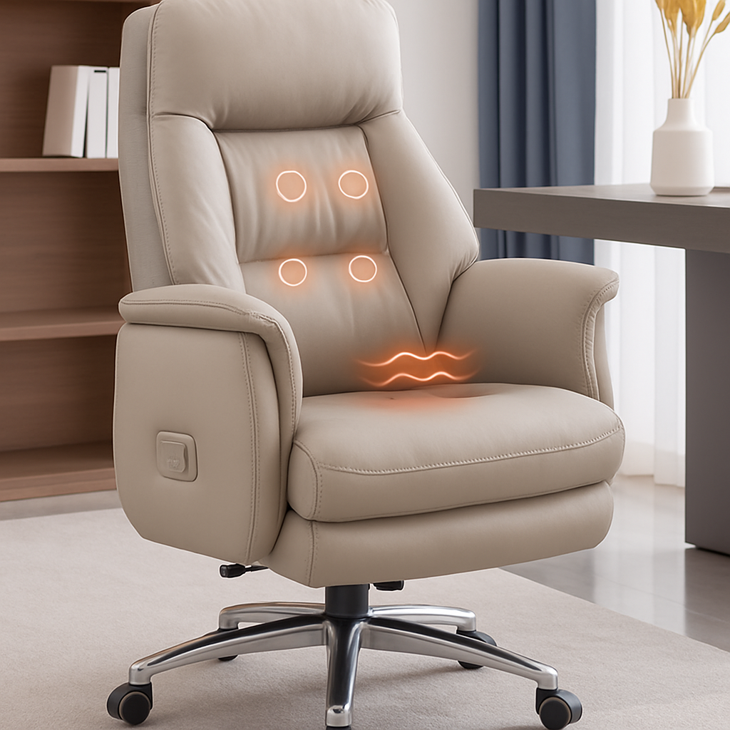 Leather electric massage ergonomic chair reclining heating comfortable sedentary Computer office chair gaming chairs Armchair promotional image