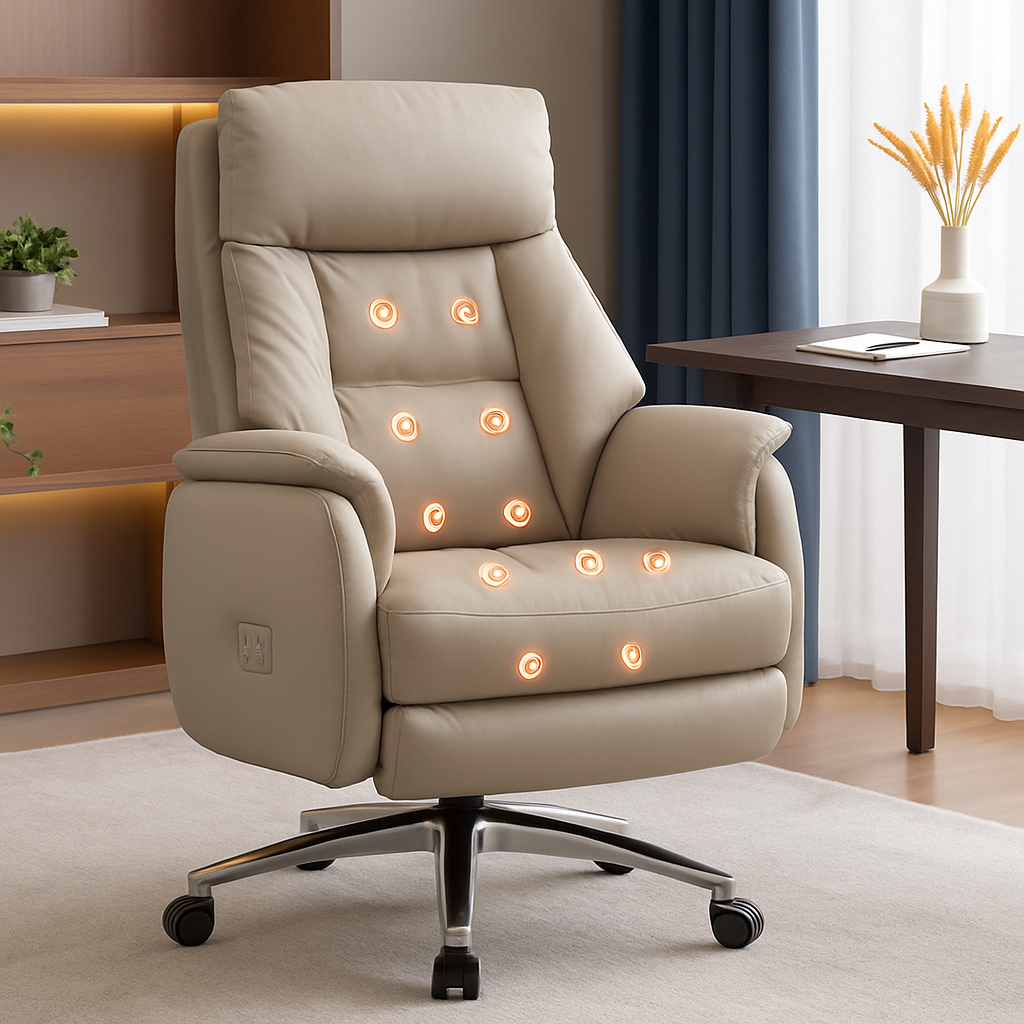 Leather electric massage ergonomic chair reclining heating comfortable sedentary Computer office chair gaming chairs Armchair lifestyle image