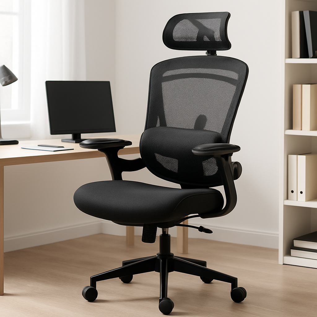 JHK Ergonomic Mesh Adjustable Lumbar Support Office Chair 120°Tilt High Back Comfortable Computer Chair with Soft Flip Up Arms lifestyle image